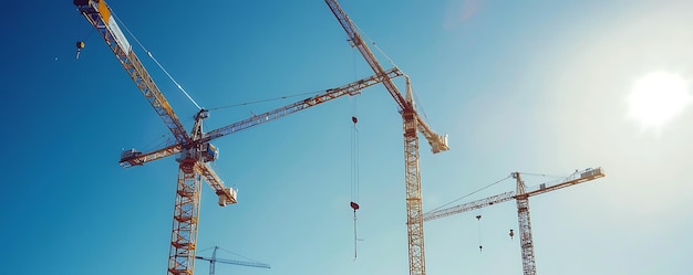 Photo a large building with a tower that has a crane on it