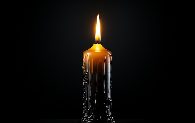 Large Candle Against a Dark Background Generative Ai