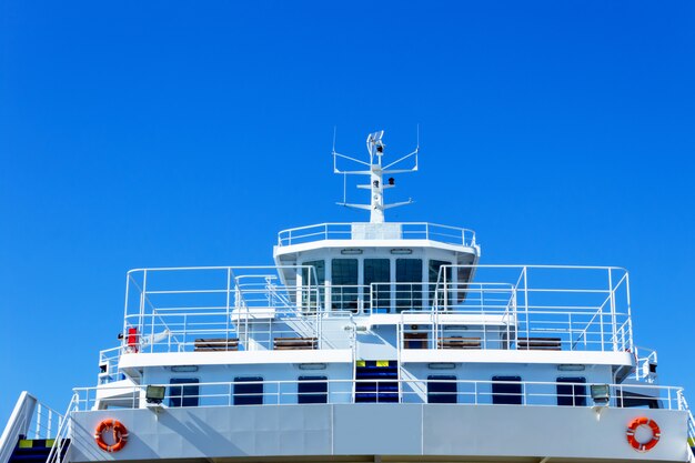  Large car-ferry docked in seaport