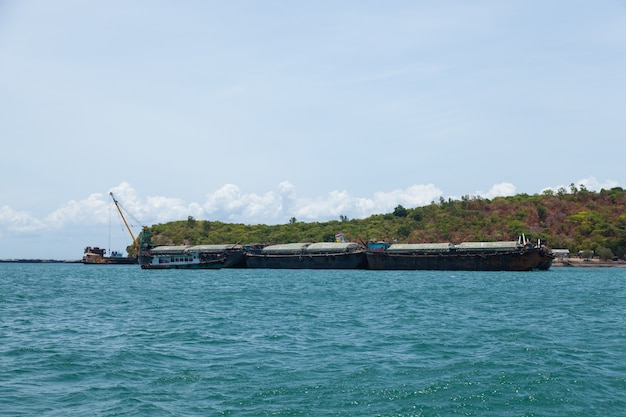 Large cargo ship.