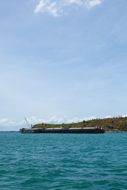 Large cargo ship.