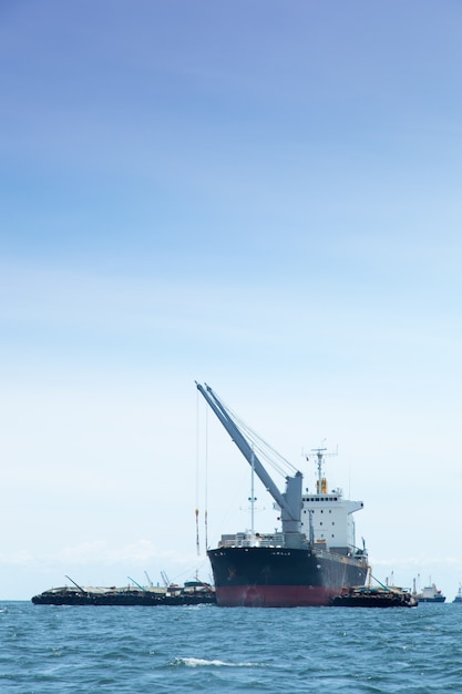 Large cargo ship.