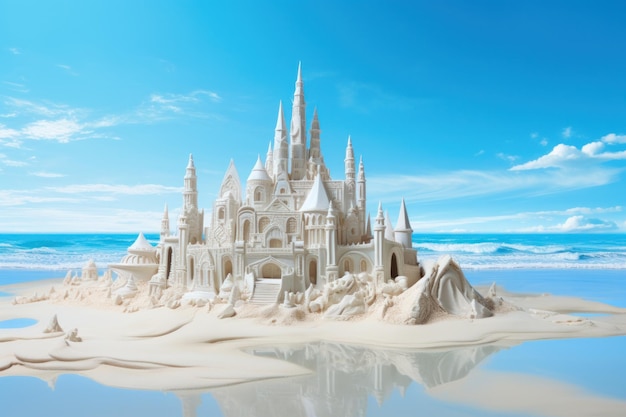 Large castle of sand and water