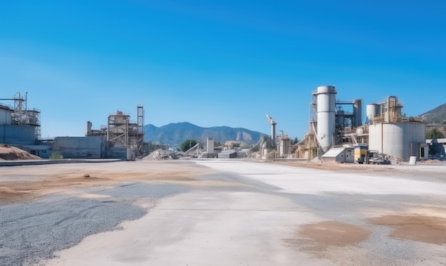 Foto una grande fabbrica di cemento in mezzo al deserto