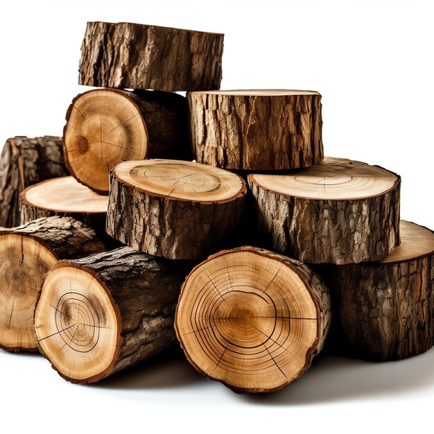 A large circular piece of wood wooden trunk or stacked tree lumber for furniture industry wooden log