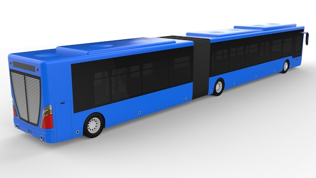 Большой городской автобус с дополнительной удлиненной частью для большой пассажировместимости в час пик.