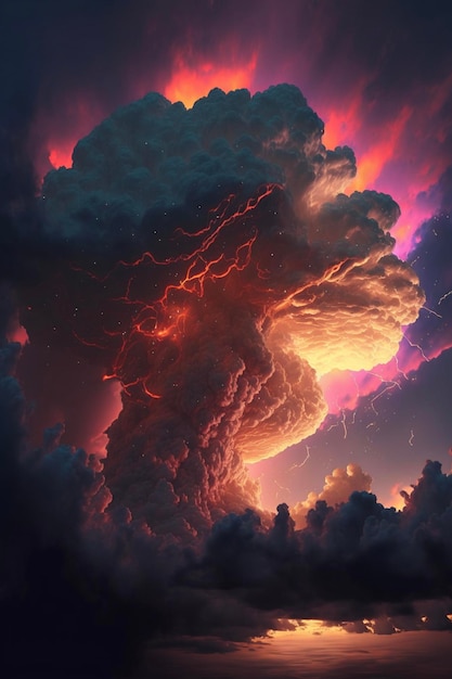 Large cloud with lightning coming out of it generative ai