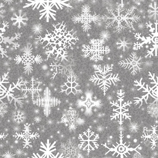 a large collection of snowflakes on a gray background generative ai