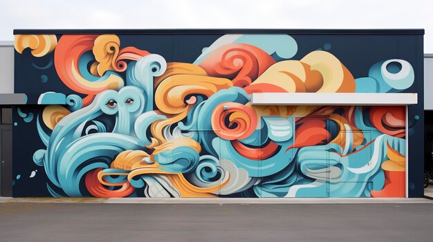 a large colorful mural of a colorful elephant