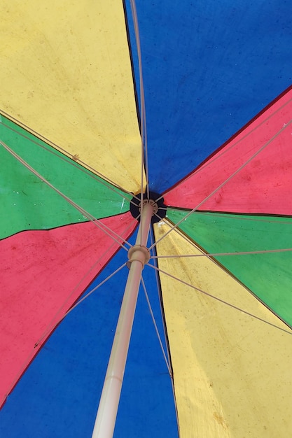 Photo large colorful umbrellas
