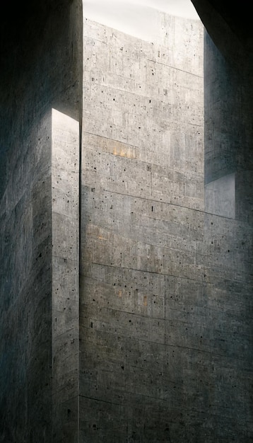 Большая бетонная стена со светом, на котором написано слово «на ней».