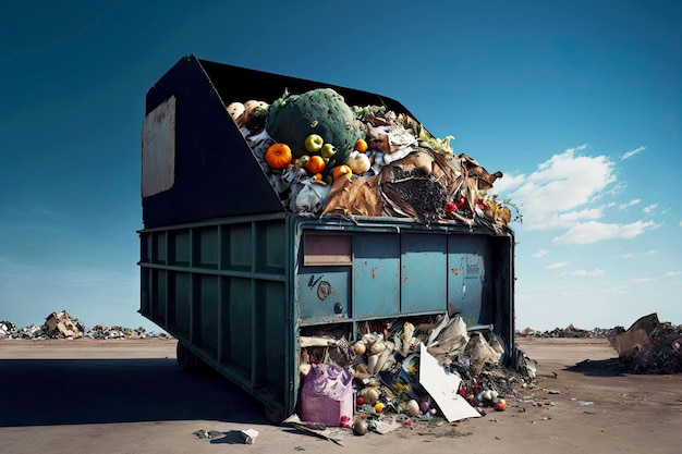 사진 매립 재활용 개념의 대형 쓰레기 용기