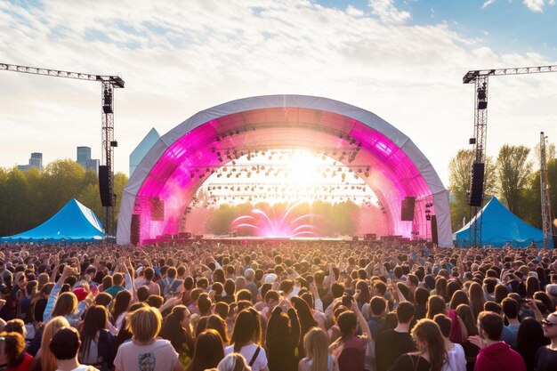 Photo a large crowd of people at a concert