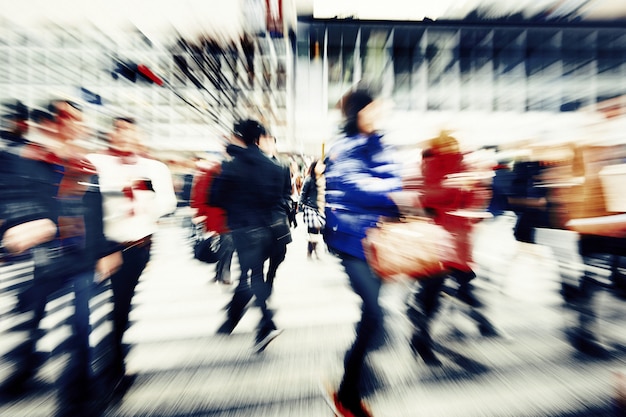 Photo large crowd walking in a city concept