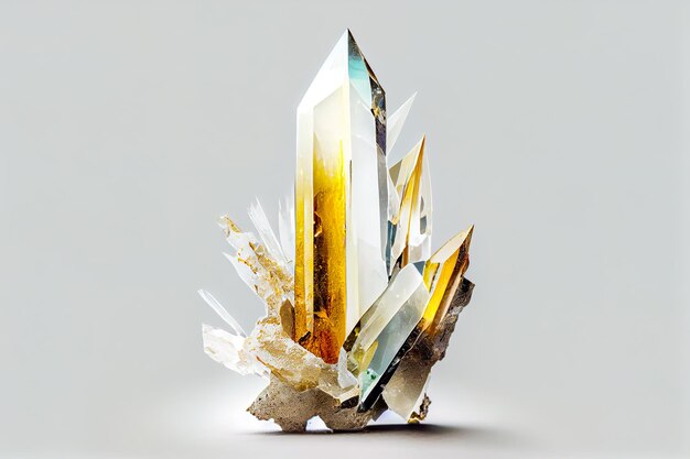 Photo large crystal on a white background generative ai generative ai
