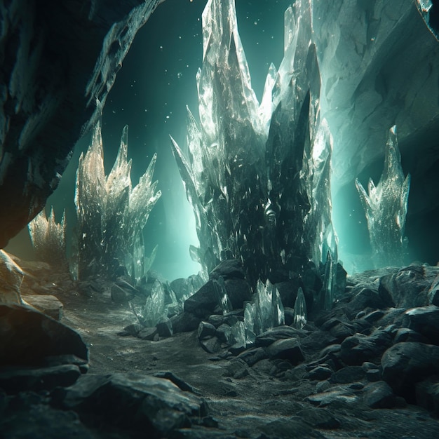 Large crystals in a cave