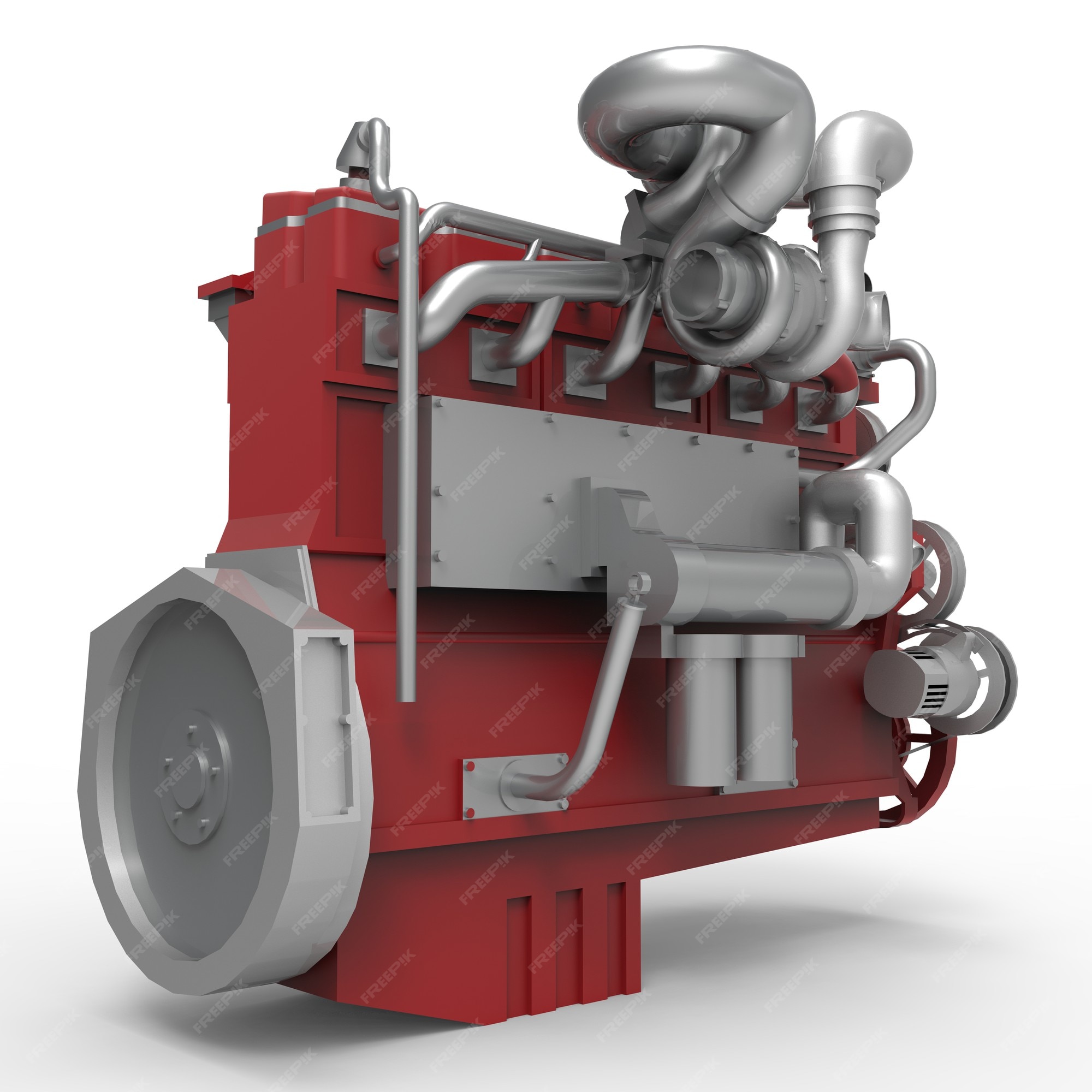 Red Diesel Engine Isolated On White Background Stock Photo, Picture and  Royalty Free Image. Image 43563704.