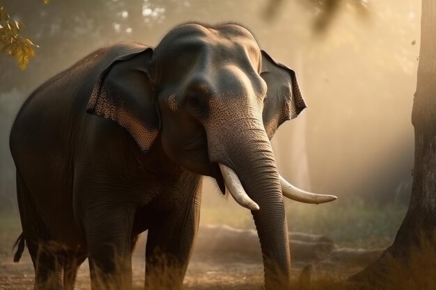 A large elephant in the wild