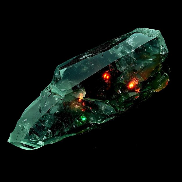 Photo a large emerald stone with a green diamond in the center