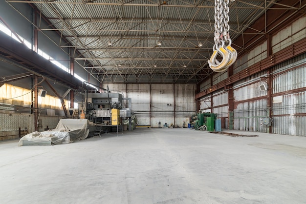 A large empty factory building