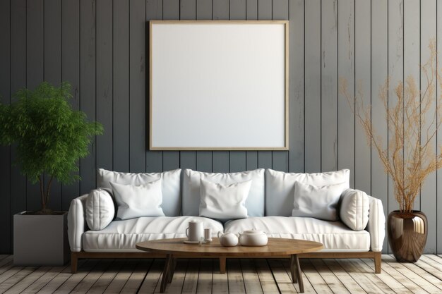 Foto grande cornice vuota modellazione decorazione della stanza minimalista spazio confortevole