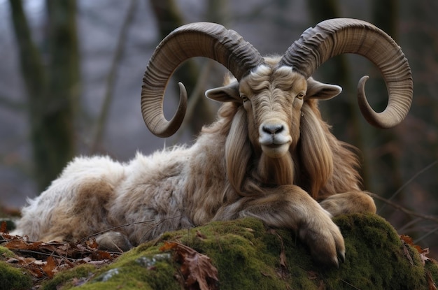 Large european mouflon in its natural habitat