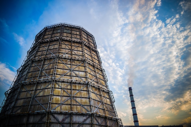 Large factory chimney of slate