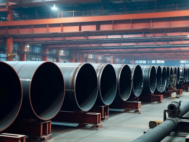 Photo a large factory with many pipes in it