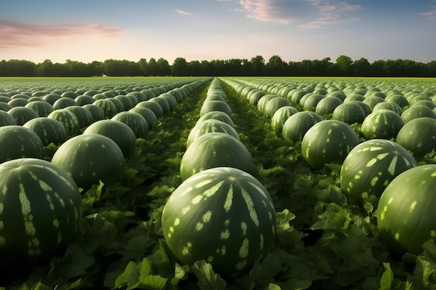 A large field of watermelons