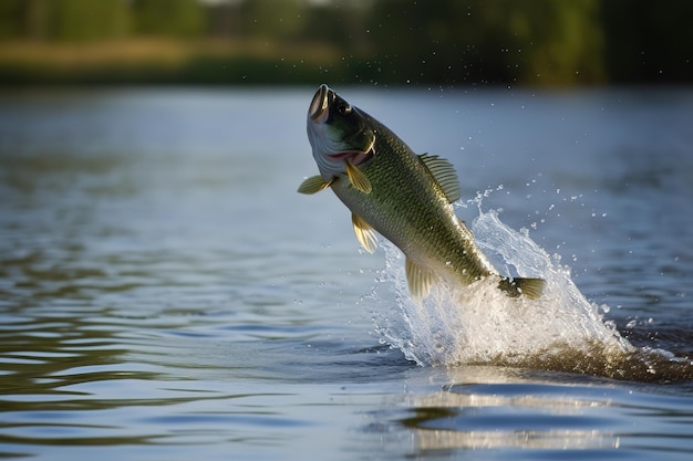 大きな魚が水から飛び出す