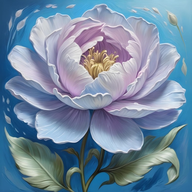 a large flower with the word peony on it