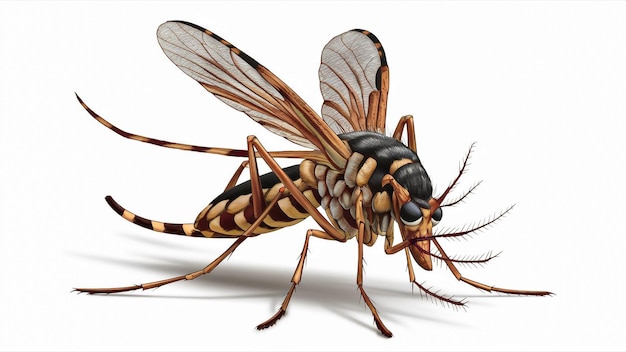 a large fly with a large head is shown on a white background