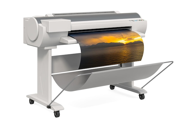 Large format inkjet printer 3D rendering