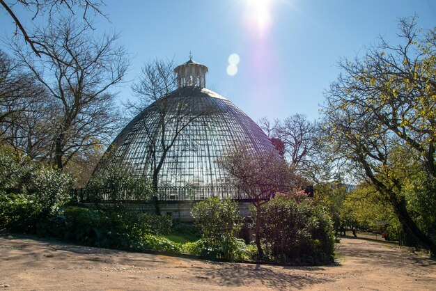 Photo a large glass building with a dome on the top