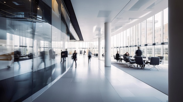 A large glass wall in a building with a large window that says'the word'on it '