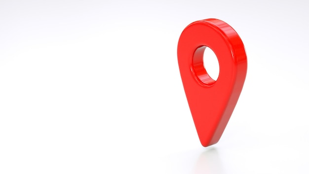 Large GPS dot 3D travel point on a white background pin 3D 3D rendering