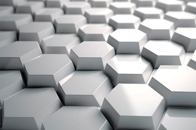 Large Gray hexagon pattern abstract background AI generative