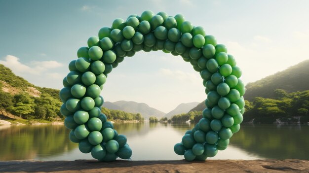 Large Green Object on Sandy Beach