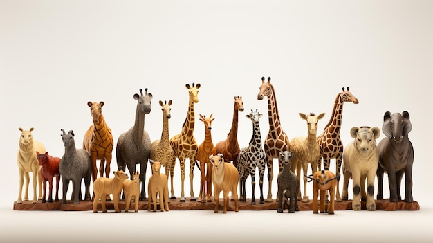 Large group of African fauna safari wildlife animals generative ai