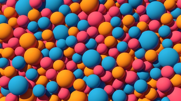 A large group of colorful balls