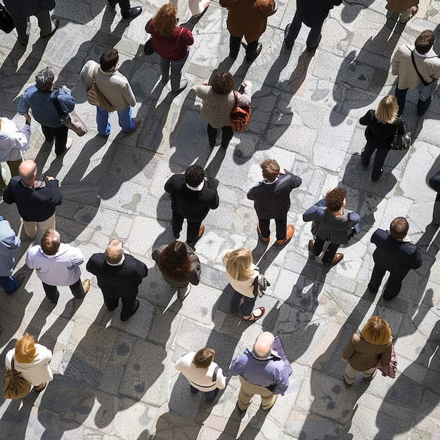 a large group of people are walking in a line