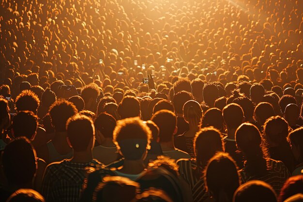 Photo a large group of people in a dark room