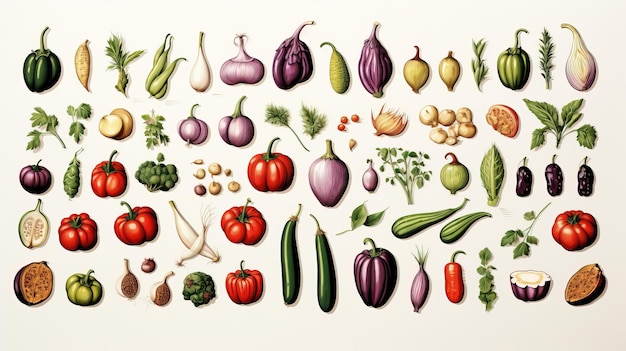 A large group of vegetables