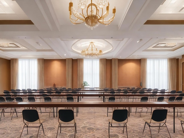 Large hall with many chairs conference room ai generated