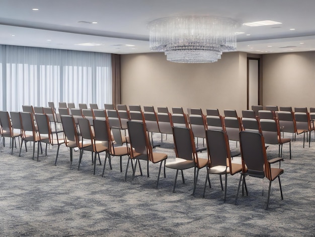 Большой зал с множеством стульев, конференц-зал, созданный ai