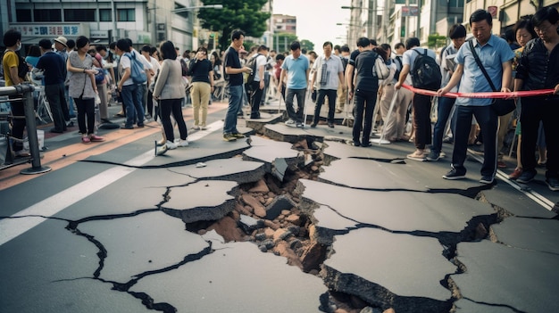 大きなポットホールによって道路に大きな穴が開いて被害を受けています。