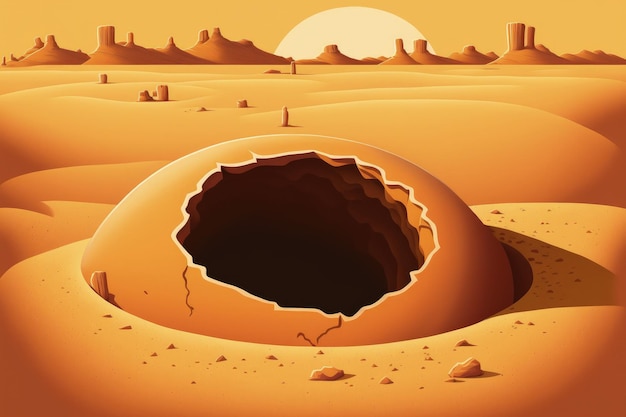 Large hole in the sand