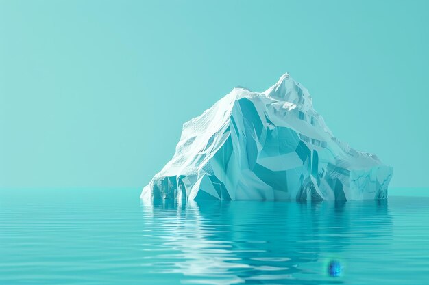 大きな氷の塊が海に浮かんでいる