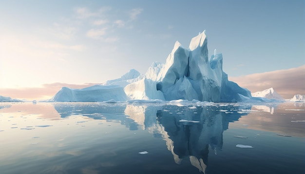большой айсберг, плывущий у северного побережья Атлантического океана
