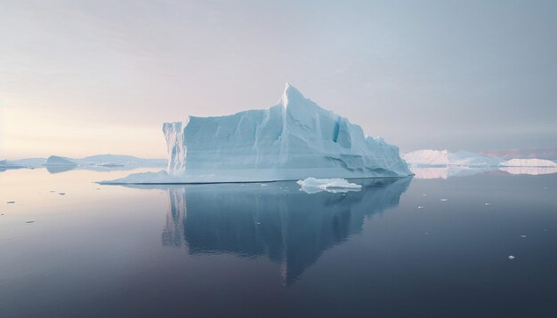 A large iceberg floating off the north atlantic coast